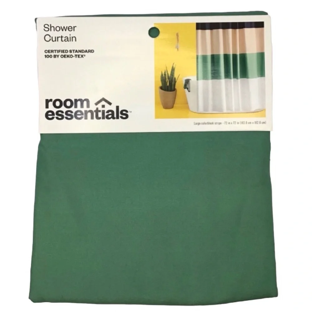 Room Essentials Microfiber Large Colorblock Shower Curtain (NWT)